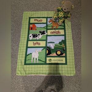 John Deere Handmade  Blanket Comforter  Cover Plush Handcrafted Bear Home Decor